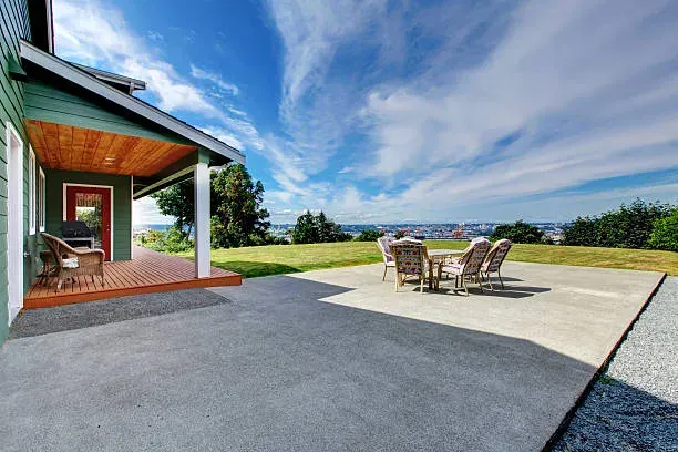 Custom concrete patio