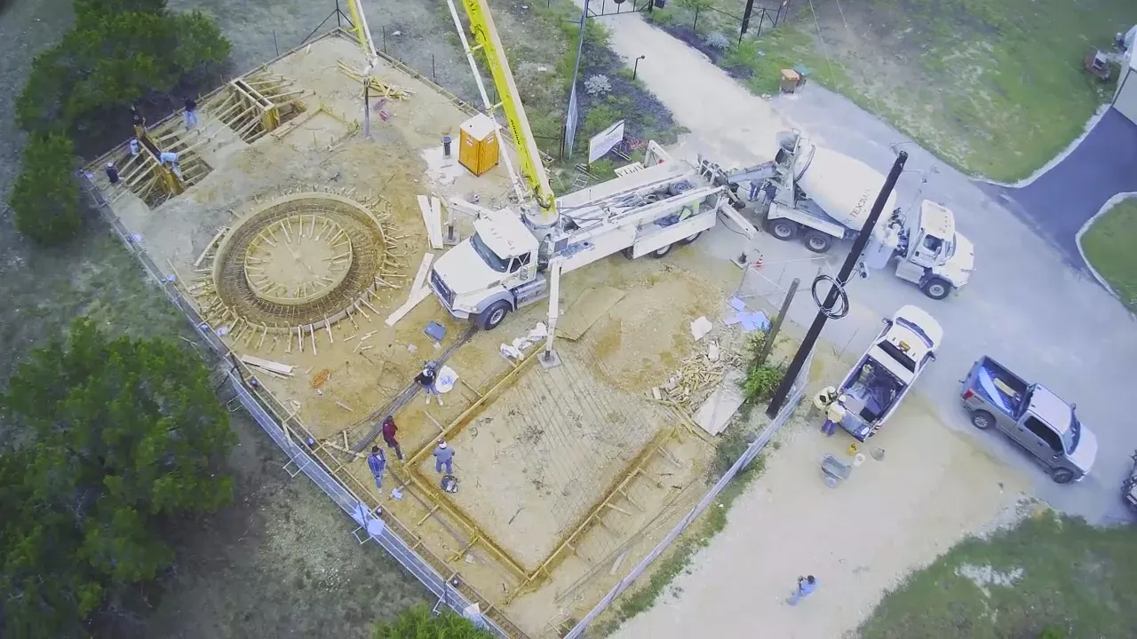 Aerial foundation pour Georgetown TX