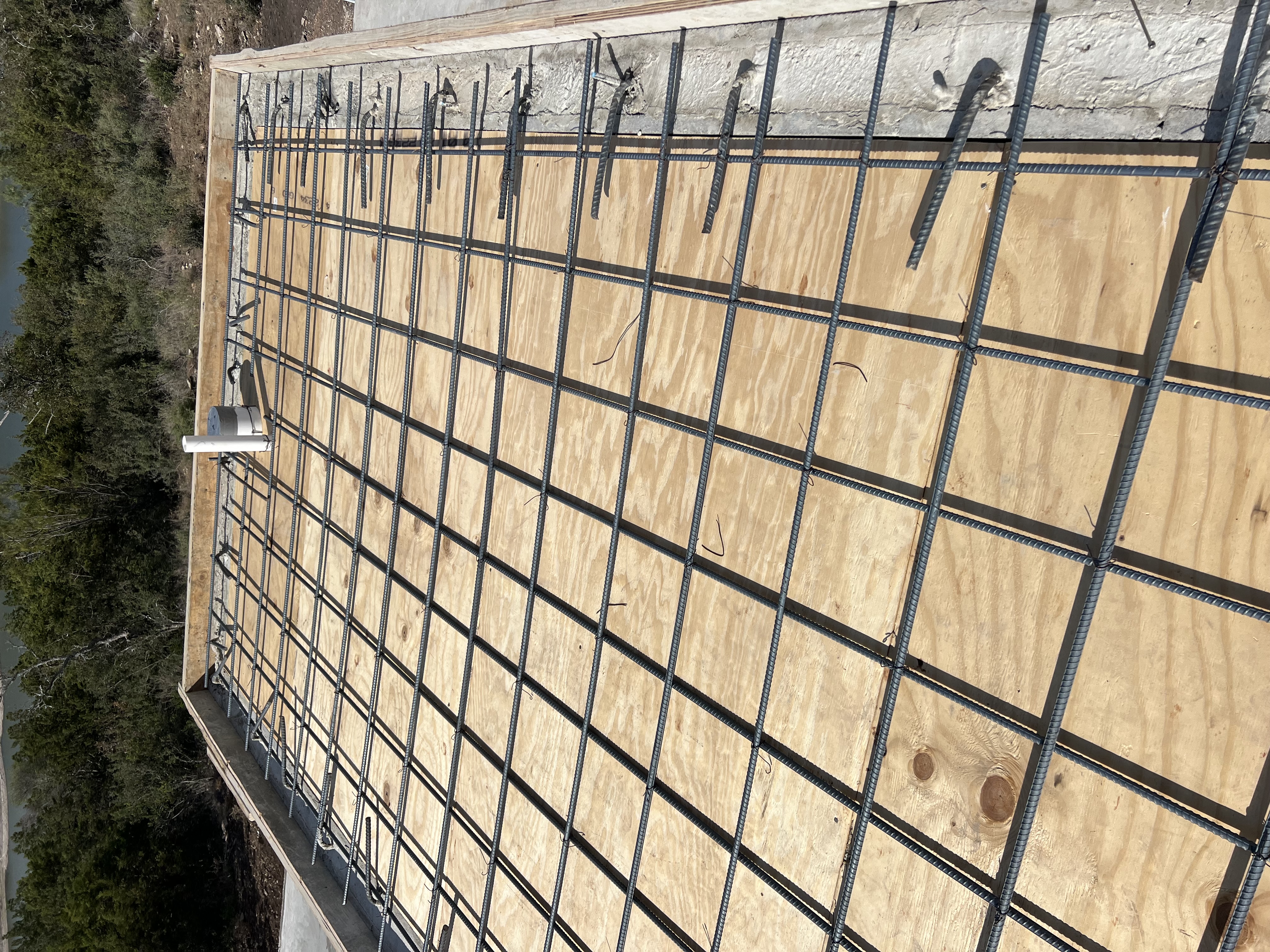 Rebar grid installation for residential concrete foundation Georgetown Texas